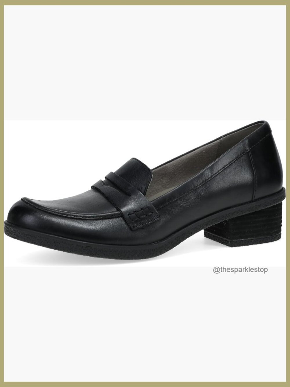Heeled Loafer - Waterproof Leather with Rubber Outsole